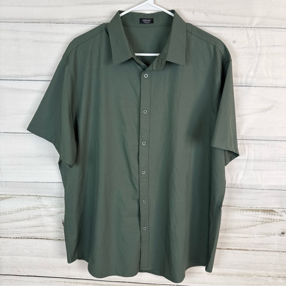 Coofandy Casual Olive Button-Down Shirt